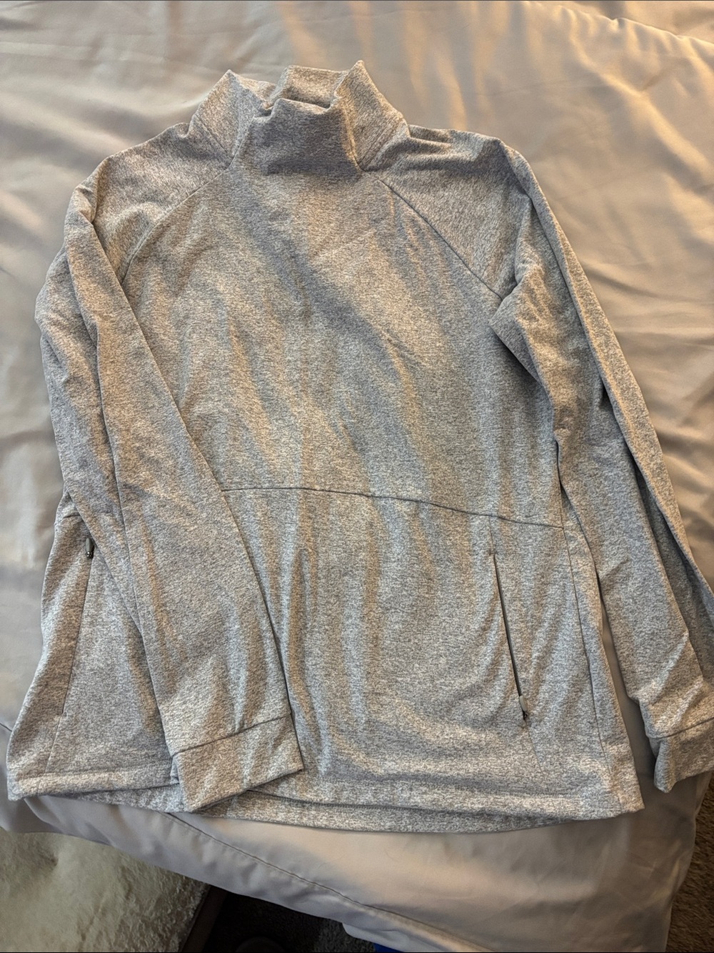 Women’s Grey Mock Neck Lightweight Sweatshirt